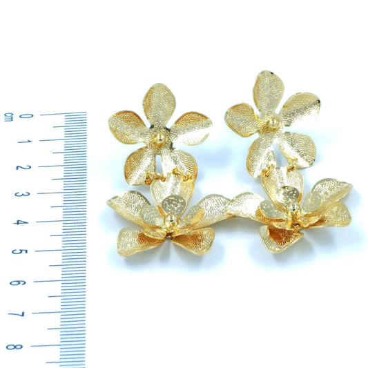 Arete bronce maxi flores Amulí