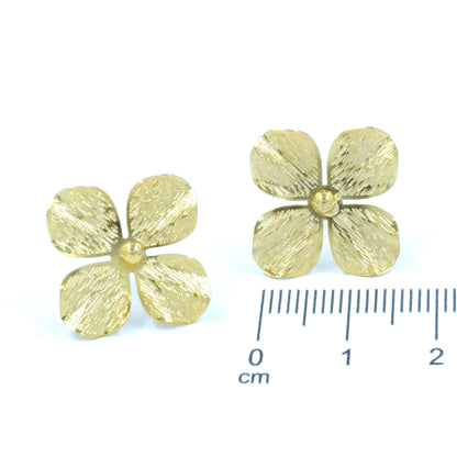 Arete bronce trébol de 4 hojas