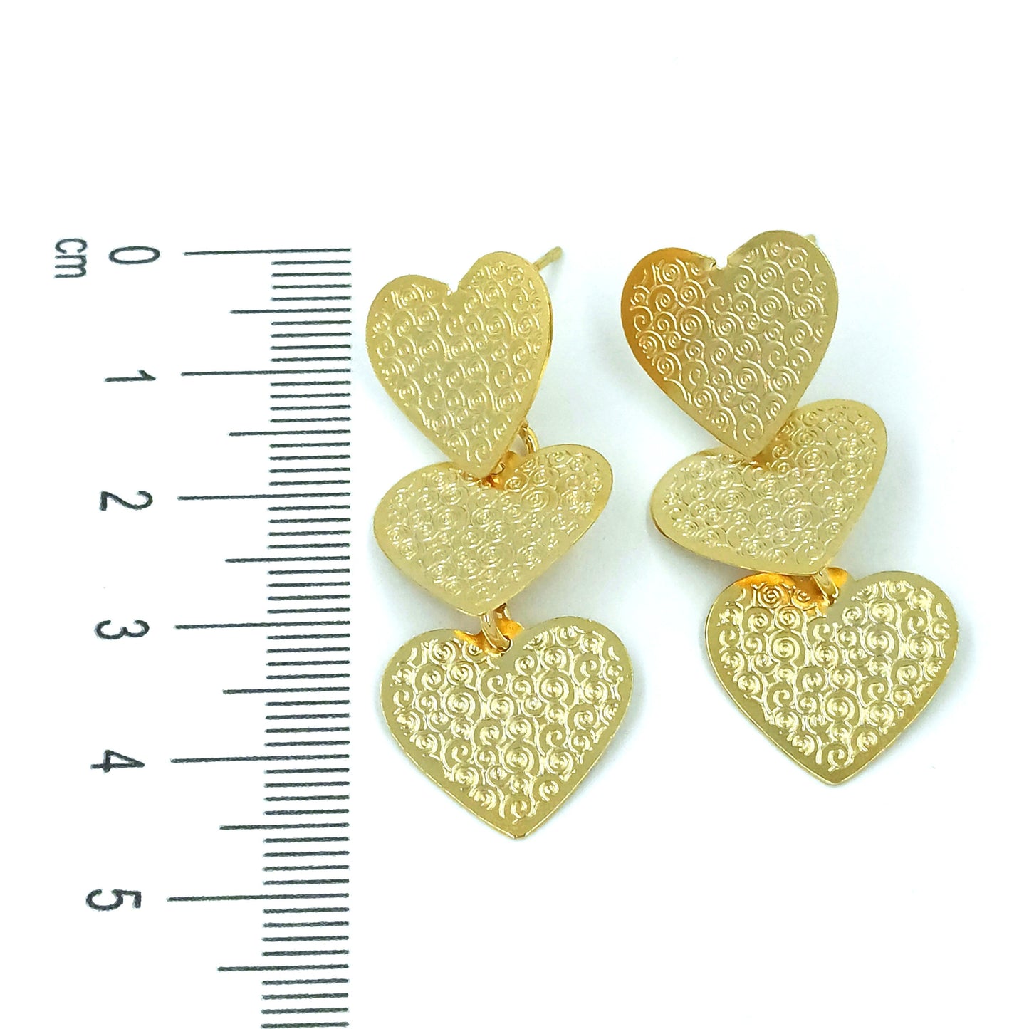 Arete bronce lluvia corazones Amulí