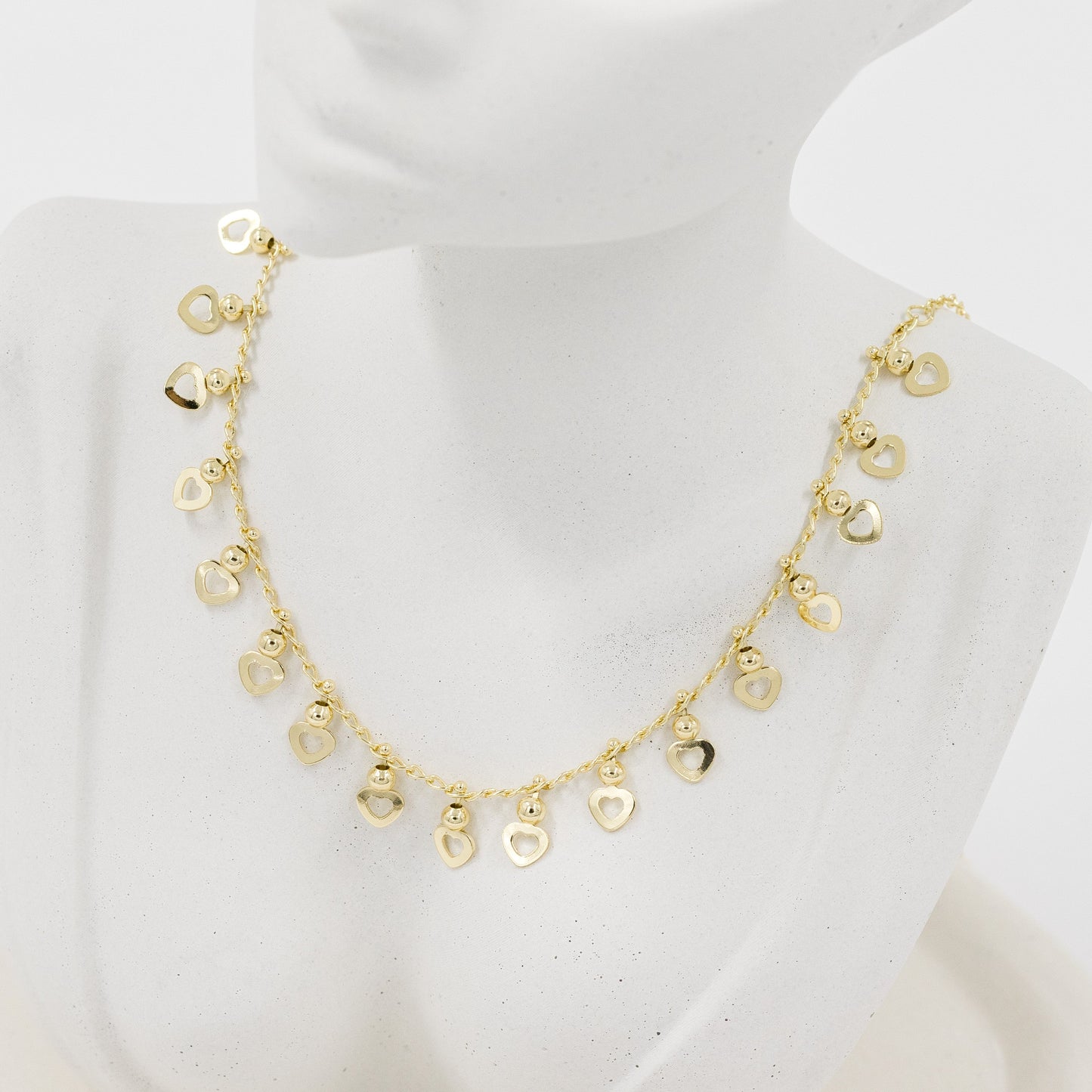 Cadena dije corazones (45cm)Amulí
