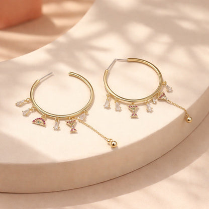 Candonga grande dijes micro zircón 14k