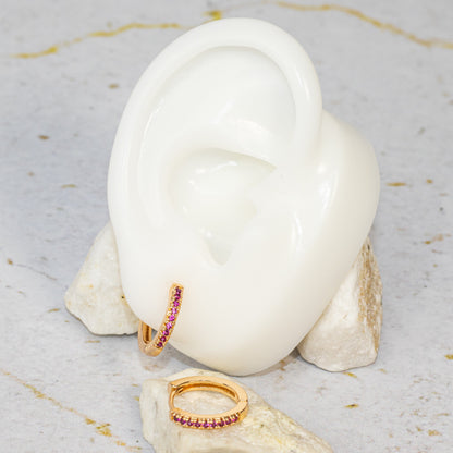 Cdga pequeña microzircones magenta (14mm)