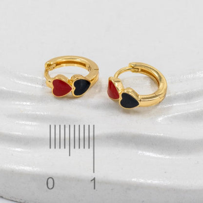 Candonga pequeña dos corazones esmaltados (1cm)Amulí