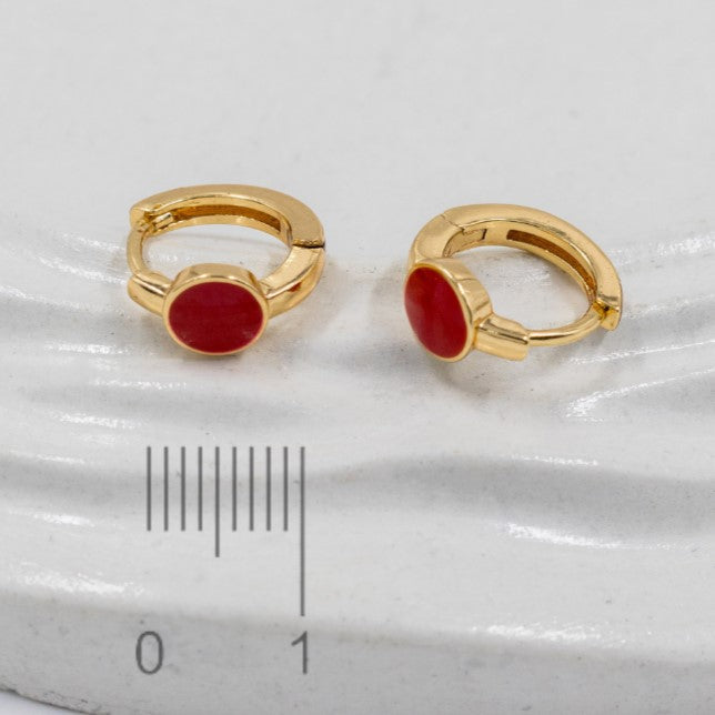 Candonga pequeña esmaltada rojo (1cm)Amulí