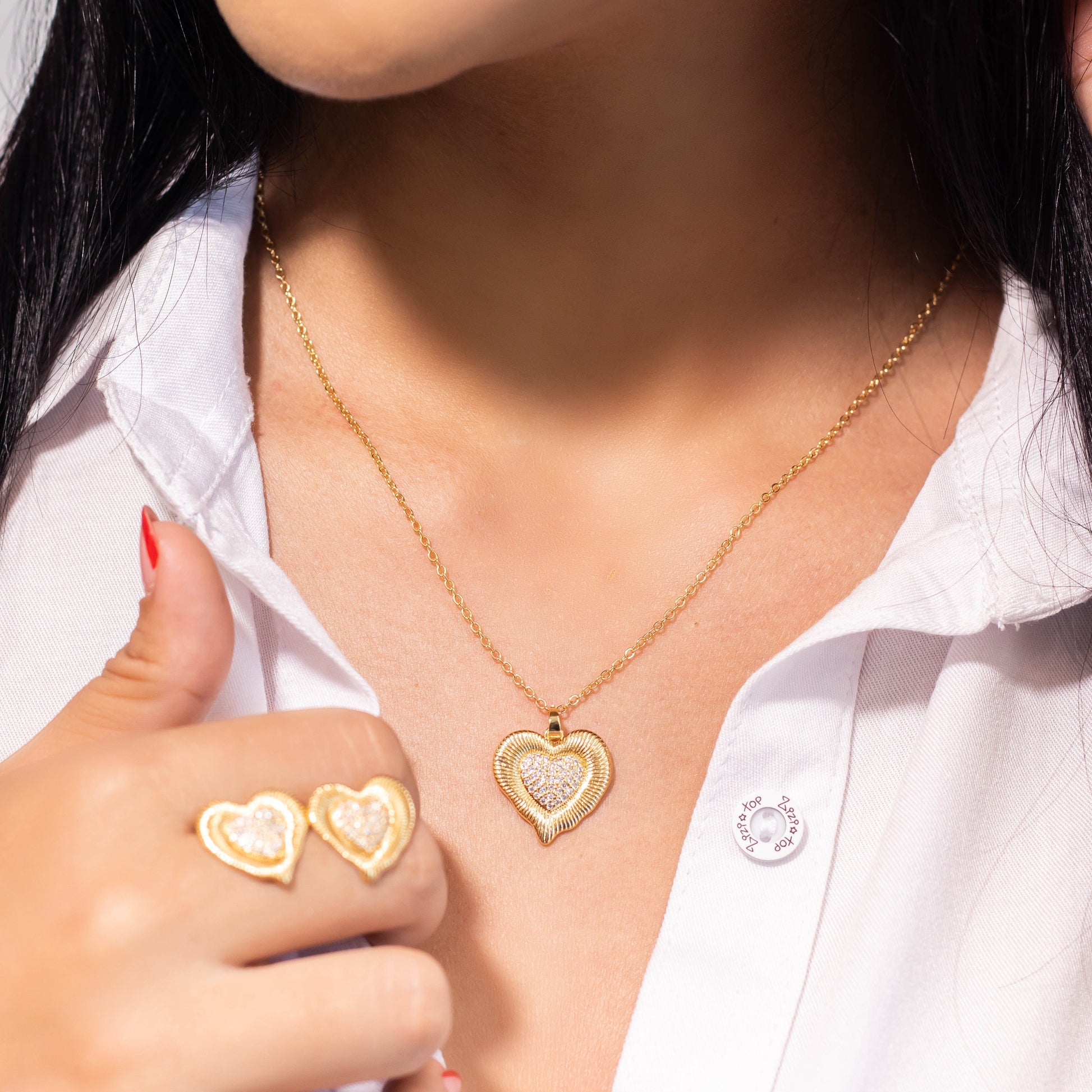 Duo corazon tallado  Amulí