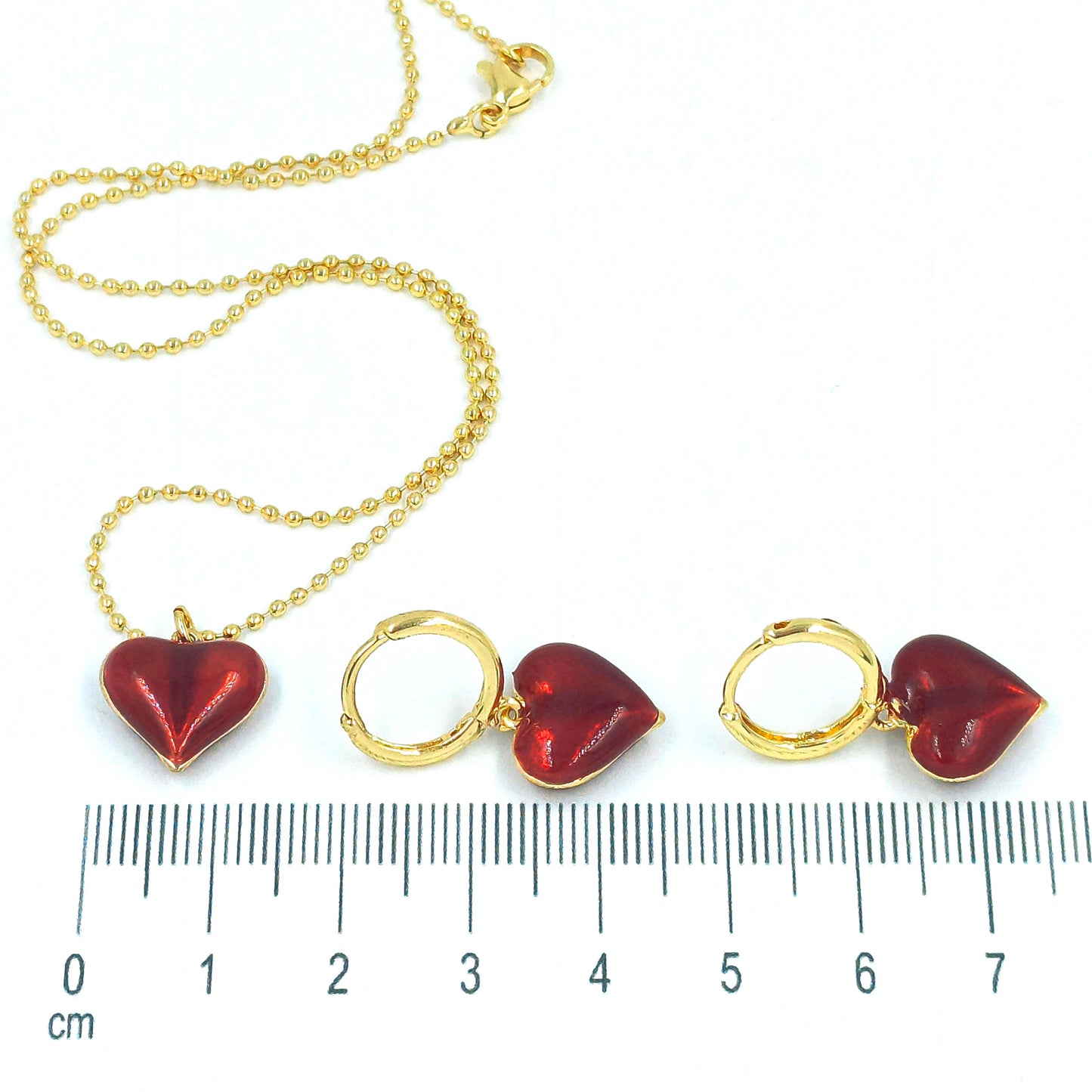 Duo corazon esmaltado