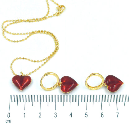 Duo corazon esmaltado