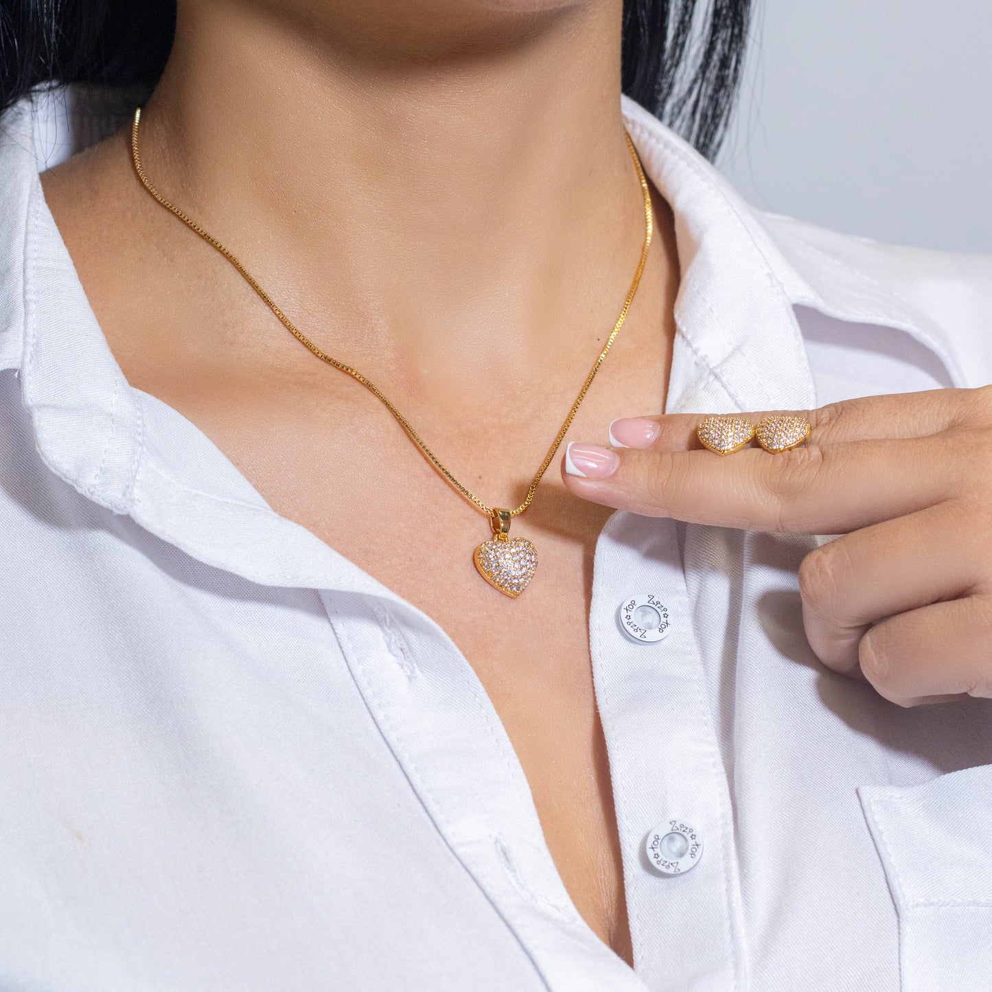 Duo corazon microzircones 