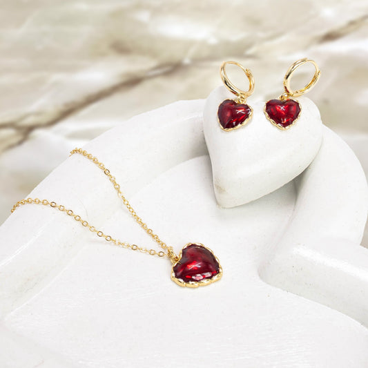 Dúo corazón rojo