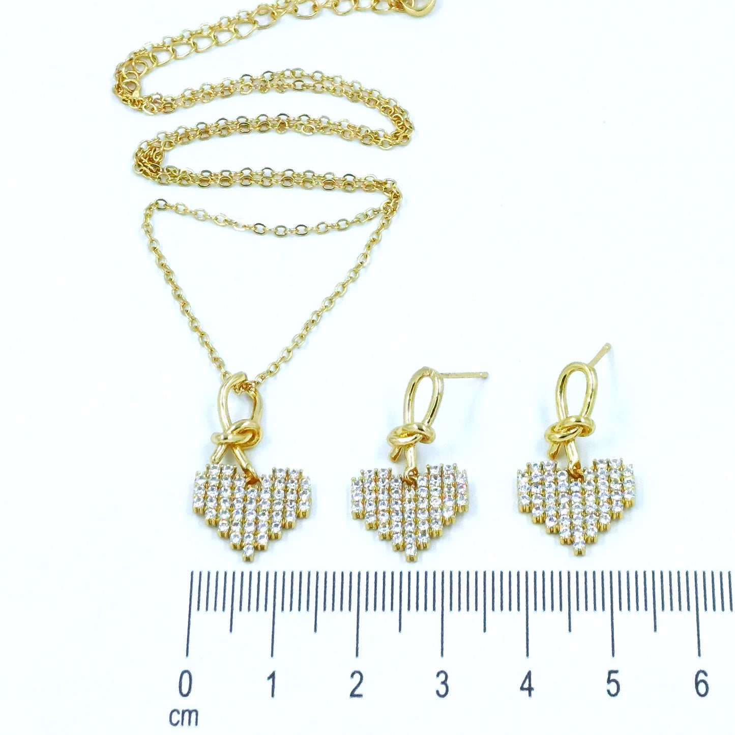 Dúo corazón  micro zircón lego