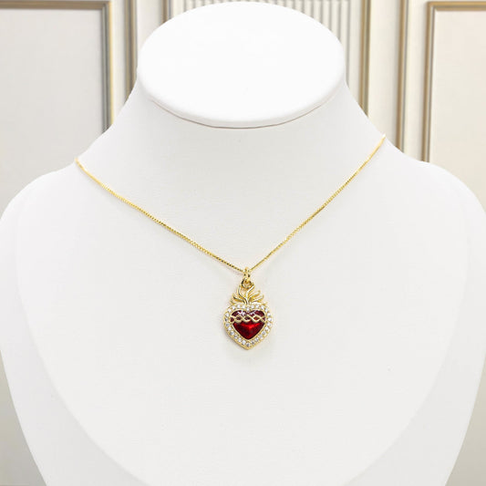 Dúo corazón de Jesús zircón