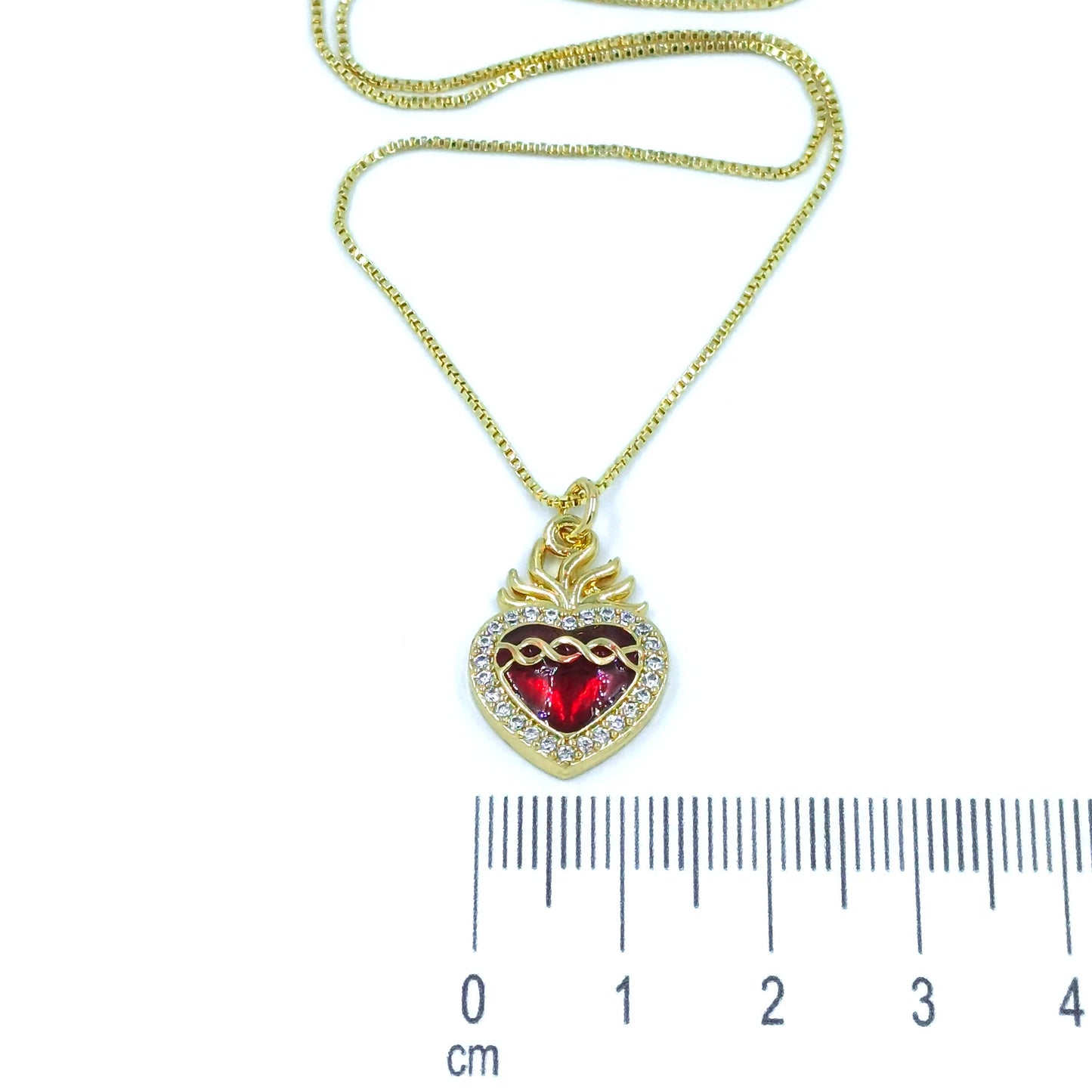 Dúo corazón de Jesús zircón