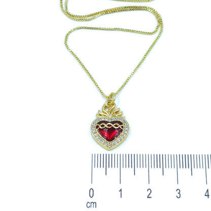 Dúo corazón de Jesús zircón