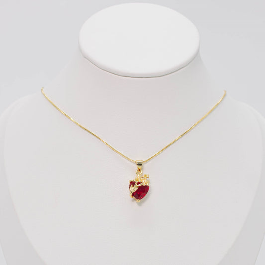 Dúo corazón flores