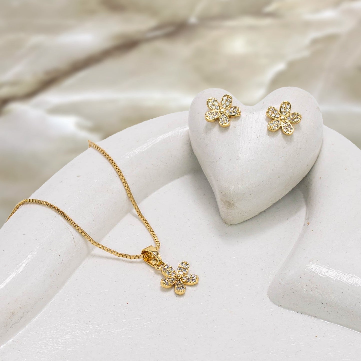 Dúo flor microzircón