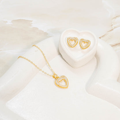 Dúo corazón  micro zircones