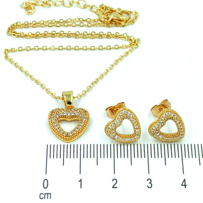 Dúo corazón  micro zircones