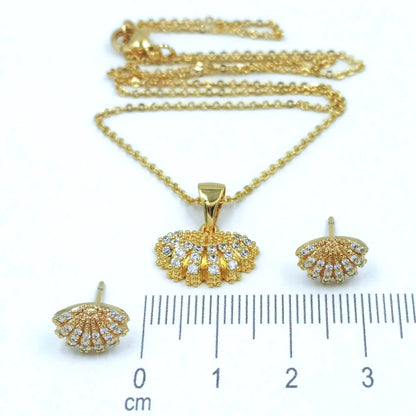 Dúo concha micro zircón