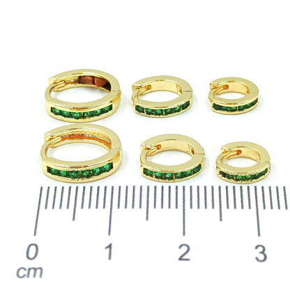 Orejera trío esmeraldas