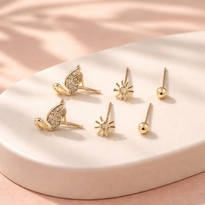 Orejera trío flamenco 14k