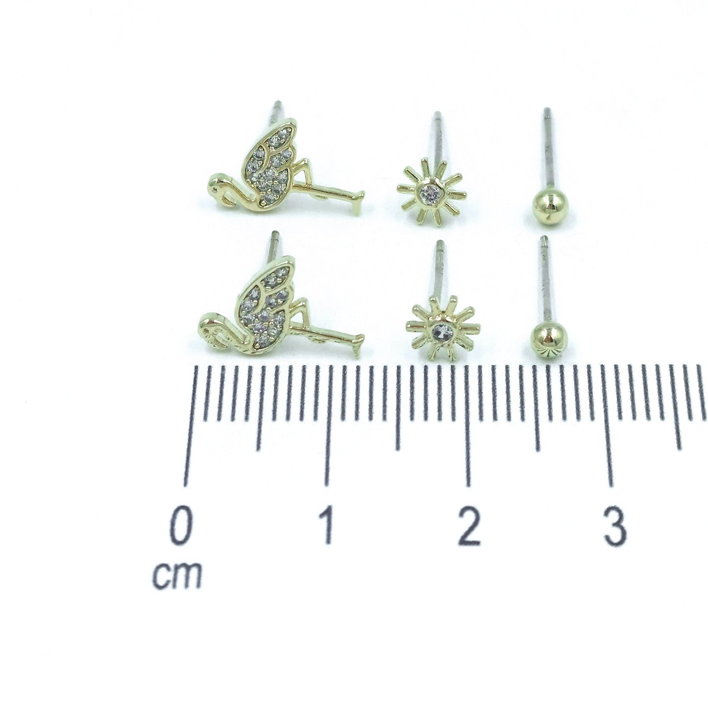 Orejera trío flamenco 14k