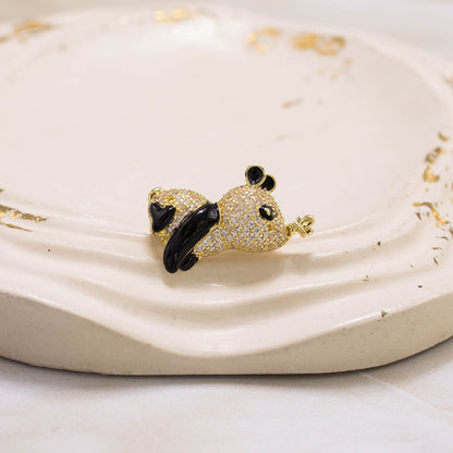 Broche panda microzircón