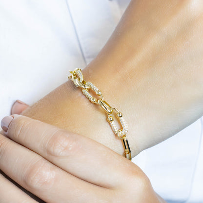 Pulsera eslabones microzircones  Amulí