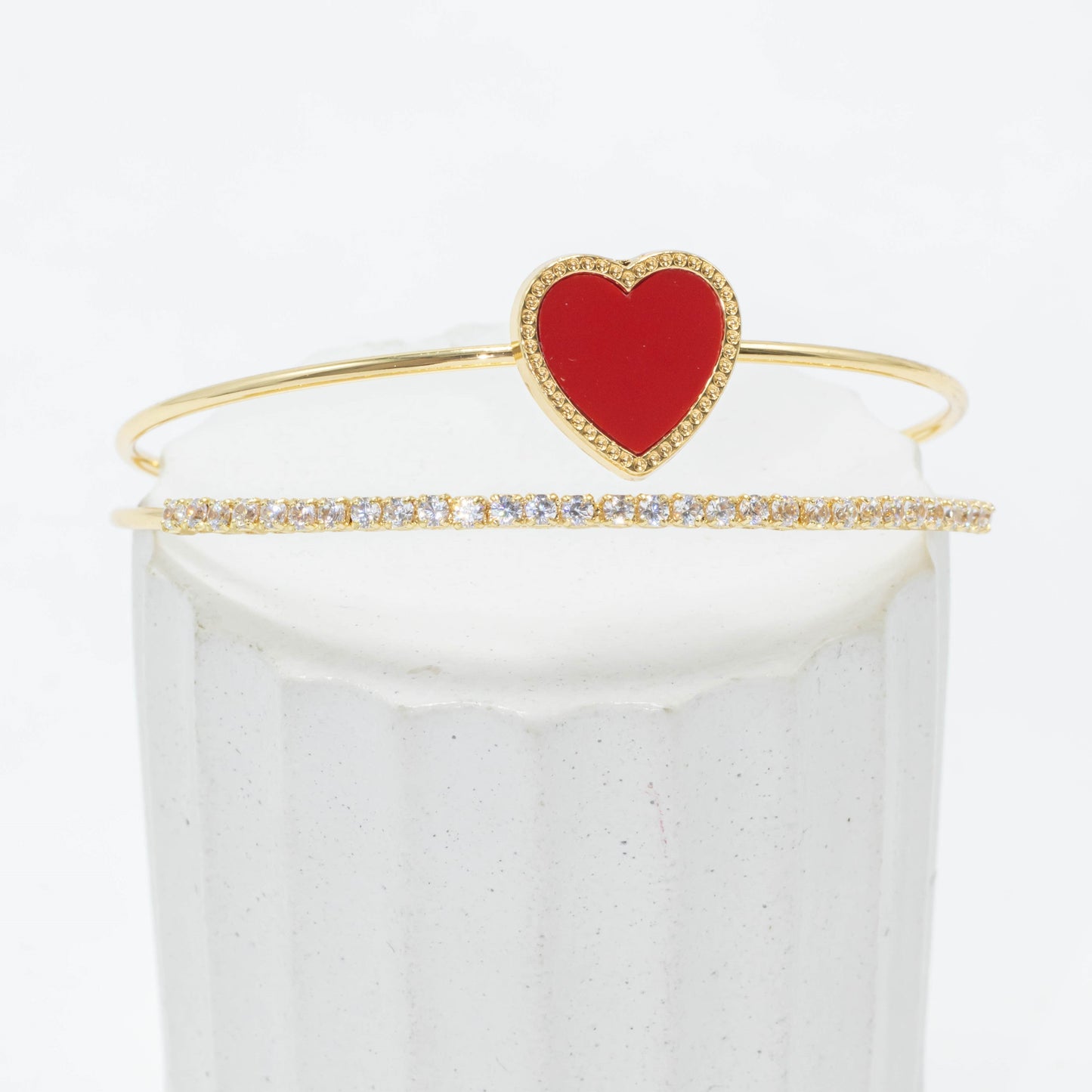 Pulsera doble corazón