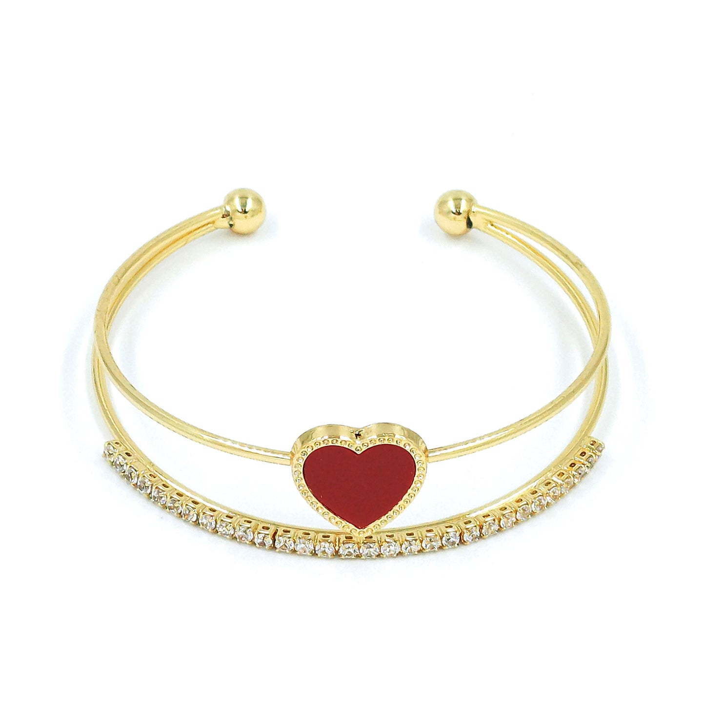 Pulsera doble corazón