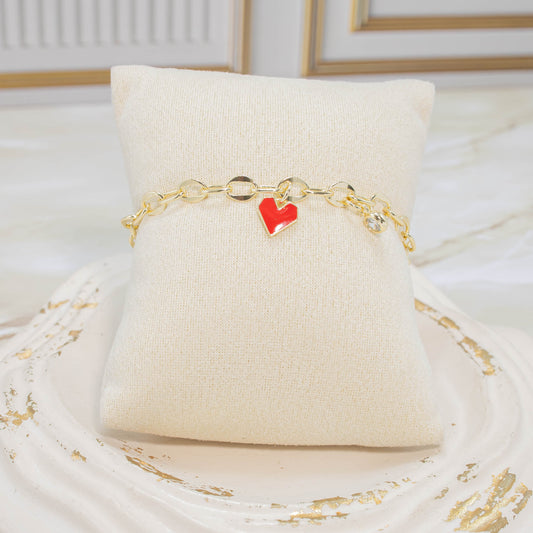 Pulsera eslabones corazón 