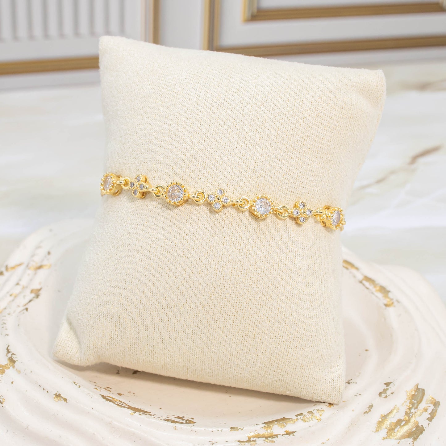 Pulsera graduable zircón