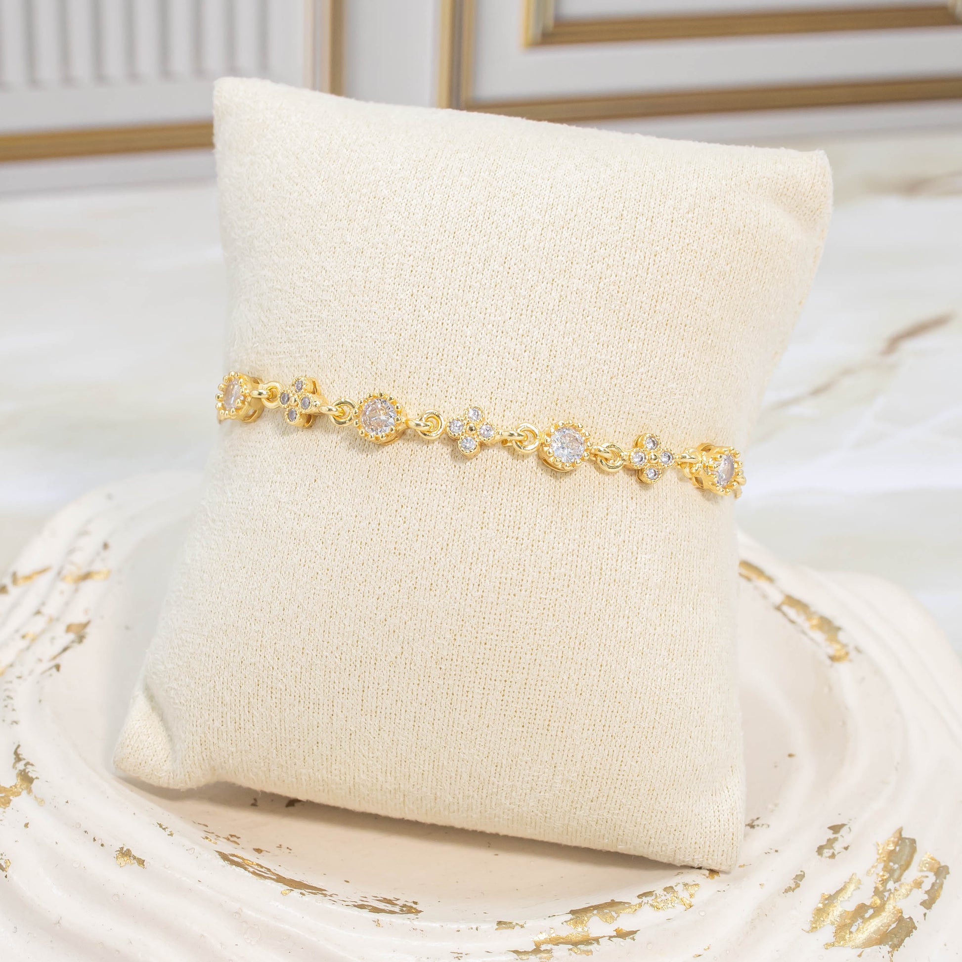 Pulsera graduable zircón