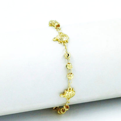 Pulsera balín diamantado tortuga