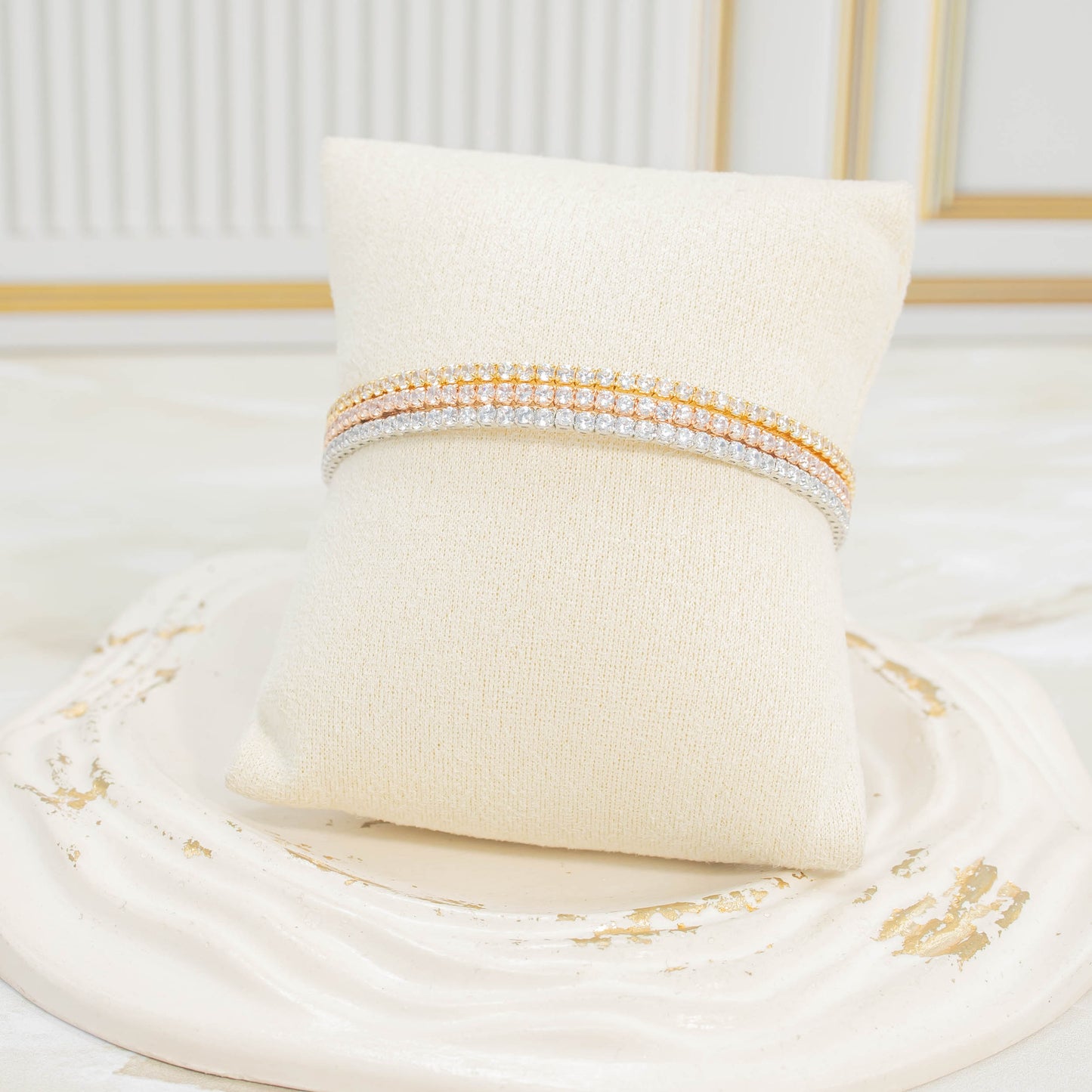 Pulsera aros zircon 3 oros