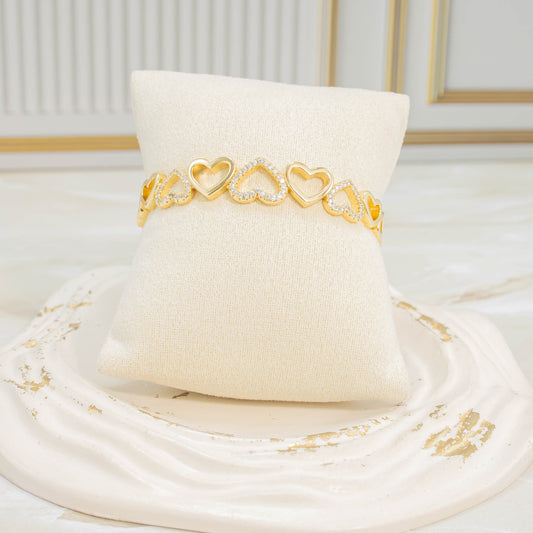 Pulsera aro cilueta corazónes