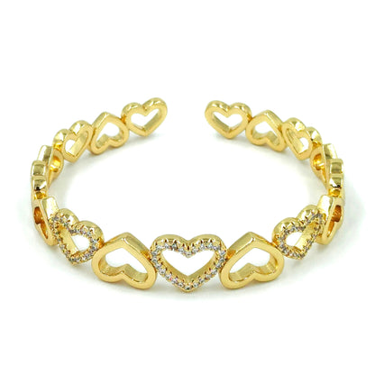 Pulsera aro cilueta corazónes