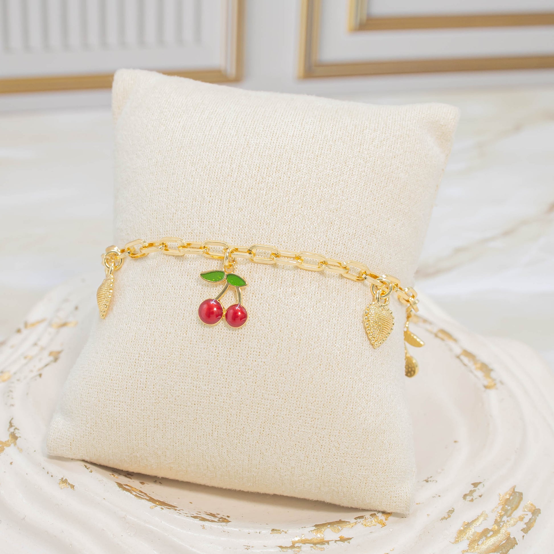 Pulsera cerezas corazón 