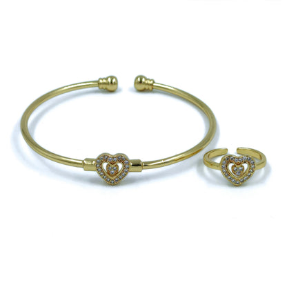 Pulsera +anillo niña corazón