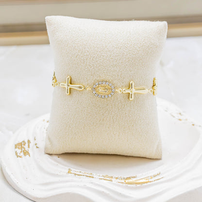 Pulsera cruces virgen