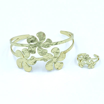 Pulsera aro + pulsera flores