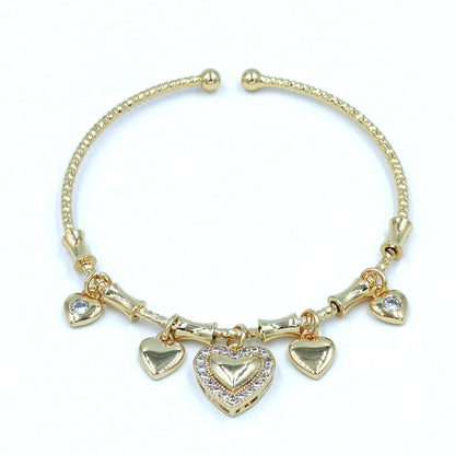 Pulsera aro dijes corazón