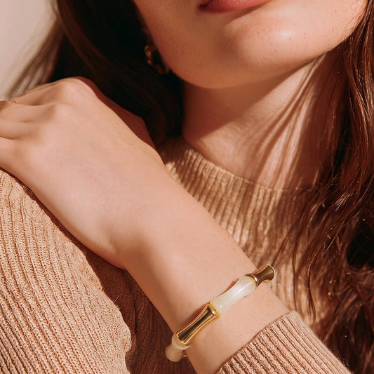Pulsera resina beige