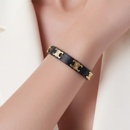 Pulsera celine cuero negra