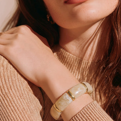 Pulsera resina beige
