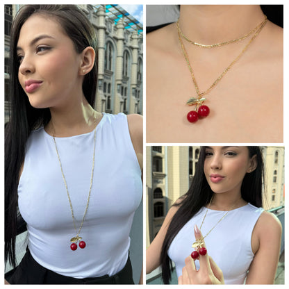 Collar rodio maxi cereza