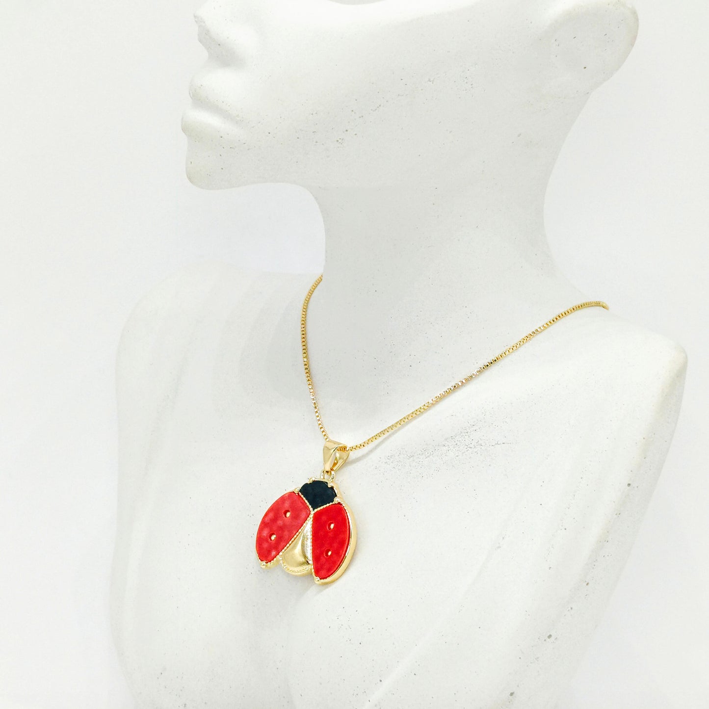 Collar rodio maxi mariquita