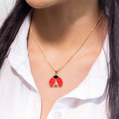 Collar rodio maxi mariquita