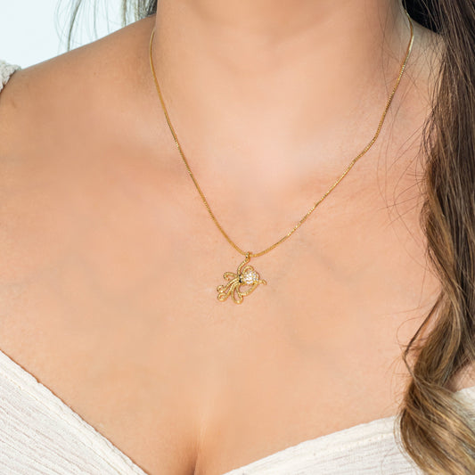 Collar rodio pulpo Amulí