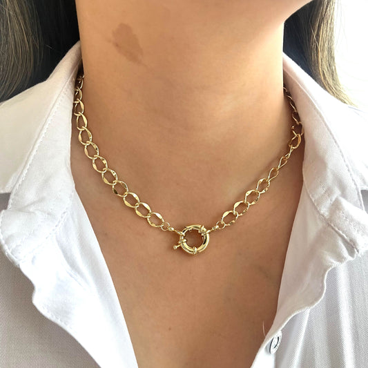 Collar rodio cadena eslabones