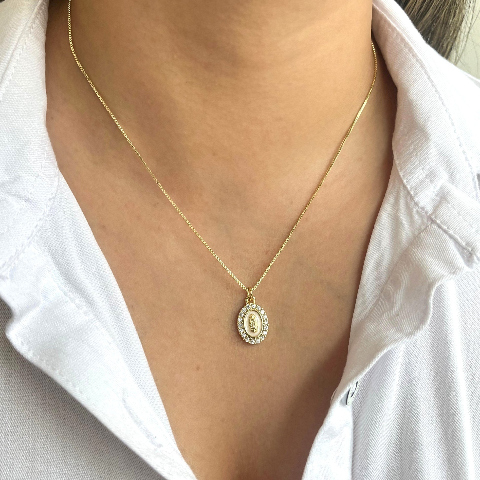 Collar rodio candado